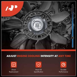 A-Premium Electronic Radiator Cooling Fan Clutch Compatible with Chevy Trailblazer, SSR & GMC Envoy, Bravada & Saab 9-7x & Buick Rainier 2002 2003 2004 2005 2006 2007 2008 2009-4.2L 5.3L 6.0L