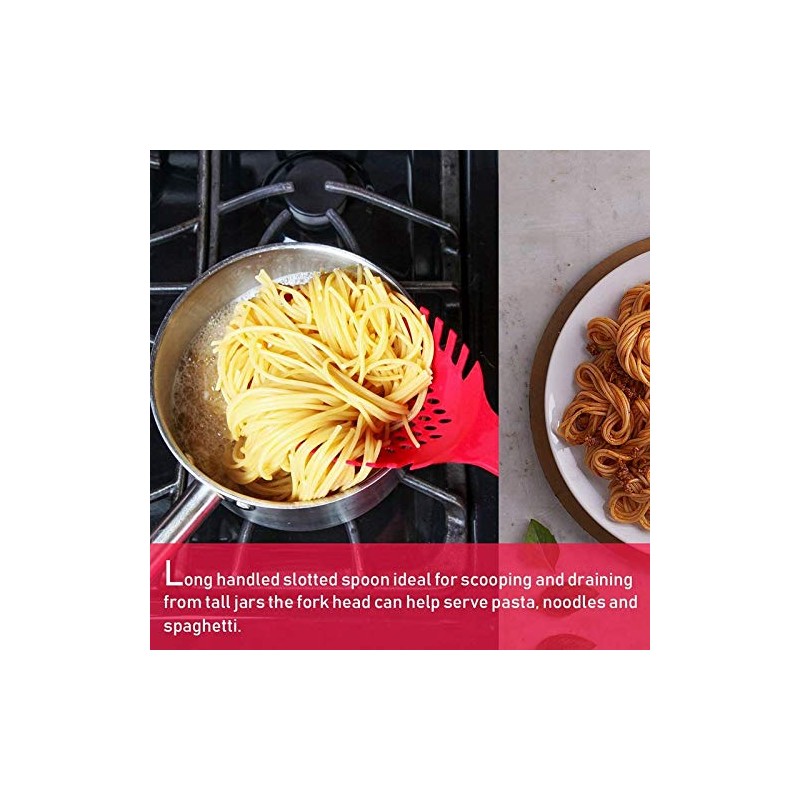 Yuemsh Nylon Spaghetti Server Non-Stick Pasta Fork Slotted Spoon Food