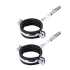 Pack of 2 Anti-Vibration Single Metal Pipe Brackets Clamps Rubber