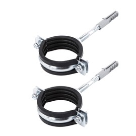 Pack of 2 Anti-Vibration Single Metal Pipe Brackets Clamps Rubber Lined for Pipes with Diameter 47-51 mm (2)