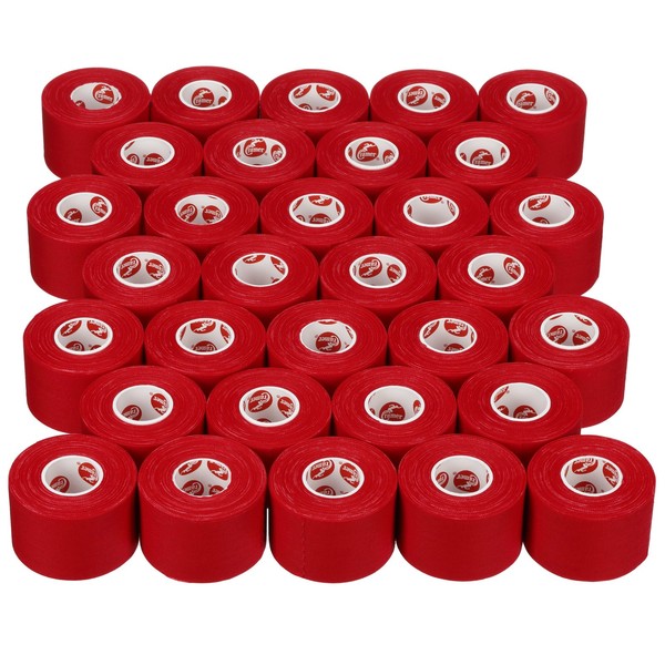 Cramer Team Color Athletic Tape, Red, For Ankle, Wrist, and Injury Taping, Helps Protect and Prevent Injuries, Promotes Faster Healing, Athletic Training First Aid Supplies, 1.5", Bulk 32 Roll Case