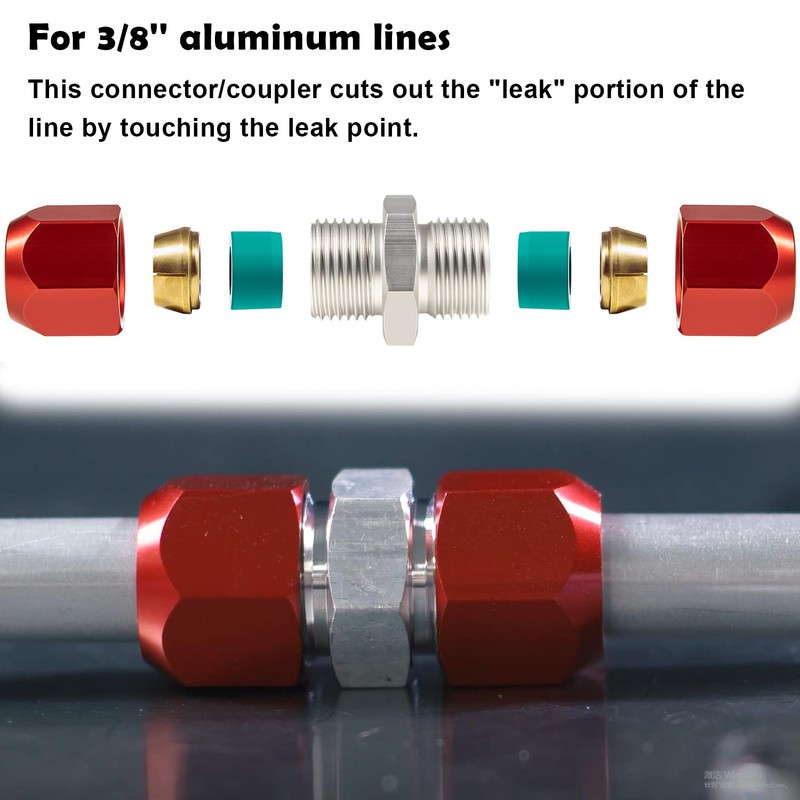 800-641 Line Splice Connector Splicer Coupler For 3/8'' Aluminum Lines,