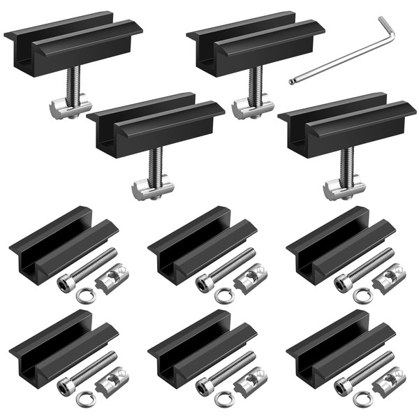 GETLITOOL PV Mounting Rail Accessories, 10 Pieces Aluminium Centre Clamp
