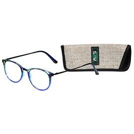 Tri Focus 2307 Round Reading Glasses, Blue Demi, 1.25
