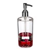 Premier Housewares Acrylic Lotion/Soap Dispenser, Transparent/Red, 7 x 7 x