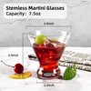 CZUMJJ Stemless Martini Glasses Set of 12, 7.5 oz Cocktail