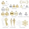 Valery Madelyn Christmas Tree Decorations 60pcs, Gold and Silver White