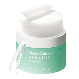 GLAM UP- Almohadillas tónicas AHA PHA exfoliantes y para peeling localizado  Cuidado de la piel coreano calmante, exfoliante y limpiador de poros     