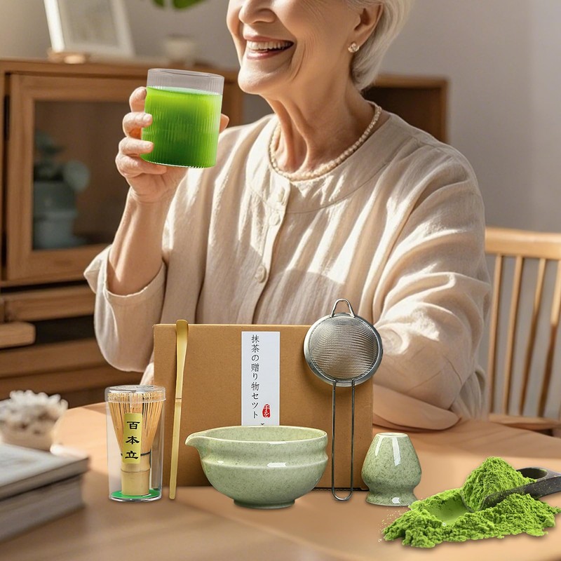Matcha Whisk Set - Handheld Matcha Starter Kit,Comfortable Use Japanese