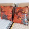ZUODUTEX 45 x 45 Cm Cushion Covers Orange Embroidery Geometry