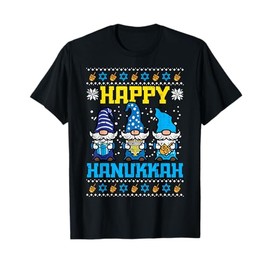 Happy Hanukkah Gnomes Ugly Chanukah Jewish Women Men Kids T-Shirt