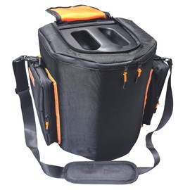 Shoulder Bag Travel Case for EON ONE Compact All-in-1 Personal PA System Portable Speaker w/Pockets for Microphone, Transmitter, Tablet, Power Cord, Spare Battery Accessories(Nylon Bag)