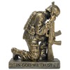Dicksons Duty Faith God Praying Soldier 5 inch Gold Resin