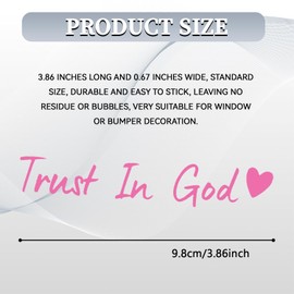 QQWD 4PCS Car Stickers for Women, Trust in God Rearview Mirror Stickers, Christian Car Accessories Window Decals, Vinyl Sticker Rear View Mirror Decoration Fits for Vehicles, Water Bottle(Pink)