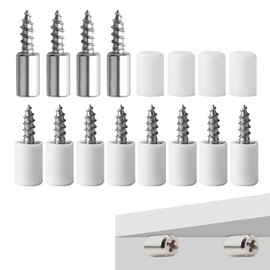 50 x Shelf Brackets, 7.5 mm Shelf Support, Shelf Support Self-Tapping Screw, Shelf Holder, Shelf Holder, Shelf Brackets for Cupboard, Shelf, Furniture, 50 Non-Slip Sleeves