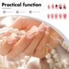 Baluue Glossy Red French Tip Press on Nails 24pcs Set
