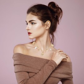 Charm Necklace For Women Dainty Chain Puka Pearl Pendant Choker Necklace Summer Boho Beach Chunky Choker Necklaces