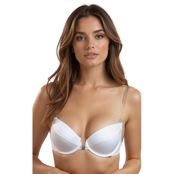 Vivisence Eve 1012 Women’s Push-Up Bra, Transparent Backless Removable Patternless