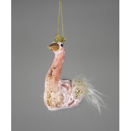 Light Pink Swan 12x13cm - Christmas Tree Hanging Decorations Festive Decorative Ornaments Fairy Tale Themed Xmas Tree Pendant