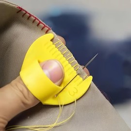 Edge Stitch Lock & Sewing Gauge, 6pcs 3/4mm DIY Stitching Tool Quilting with Thumb Guide, Needle Gauge Quilting Ruler Measuring Tool, Sewing Gauge Measuring Tools, for Straight & Curved Seams (6)