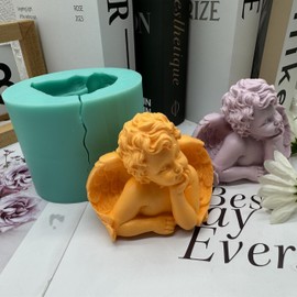 Silicone Angel Candle Molds - 3D Angel Boy Wing Molds for Candle Making, Wax Melts, Aromatherapy & Decoration - 8x7x10cm (GM-C-800)