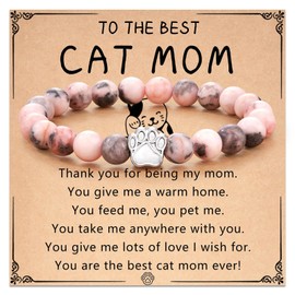 Women's Bangle, Beads: Natural Stone, Bracelet, Cute, Cat, Dog, Paw Accessory, Elasticity, Wristband, Stylish, Power Stone, Birthstone, Popular, Present for Girls, Money Luck, Work, Romance, Gambling