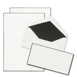 10 x Mourning Paper Sets DIN A4 with Lined Envelopes - Handmade Black Border - Writing Paper for Condolence