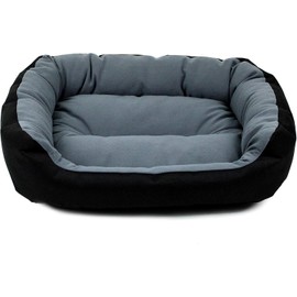 PETS APPAREL HILLS Cama para Perro, Resistente, Confortable, con Relleno Suave, Medidas y Color a Elegir (Small, Negra/Gris)