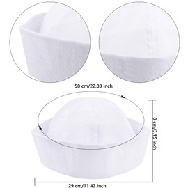 SGBETTER 8 Pack White Sailor Hats Captain Hat Adult Sailor Cap Nautical Costume Hat for Men Women Yacht Themed Party Supplies (Color Style 2)