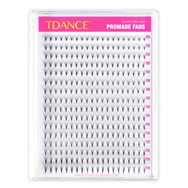 TDANCE Premade Fans Eyelash Extensions 320 Fans Pre Made Fans Lash Extensions Middle Stem Heat Bonded Premade Lash Fans Volume Lash Extensions(320-10D-0.07-D-14)