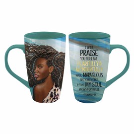 African American Expressions - Wonderfully Made Latte Mug, 17 oz Dishwasher & Microwave Safe (6" x 3.5") - LMUG-23