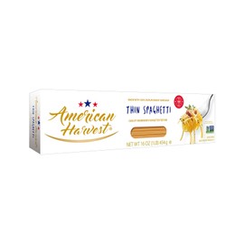 AMERICAN HARVEST, Thin Spaghetti, Pasta, Made in America with Premium Durum Wheat, Enriched Macaroni with Vitamins, 16 oz, 20 pack