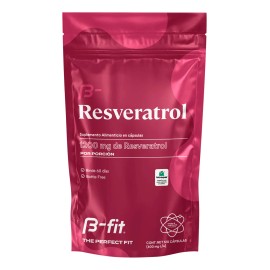 B-fit | Resveratrol | 120 Capsulas | 1200mg | 60 Porciones Sabor Sin sabor