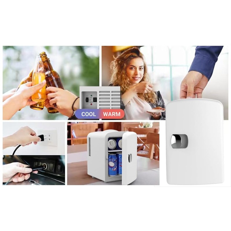 PERSONAL CHILLER 4L Mini Fridge 6 Can Portable Cooler &