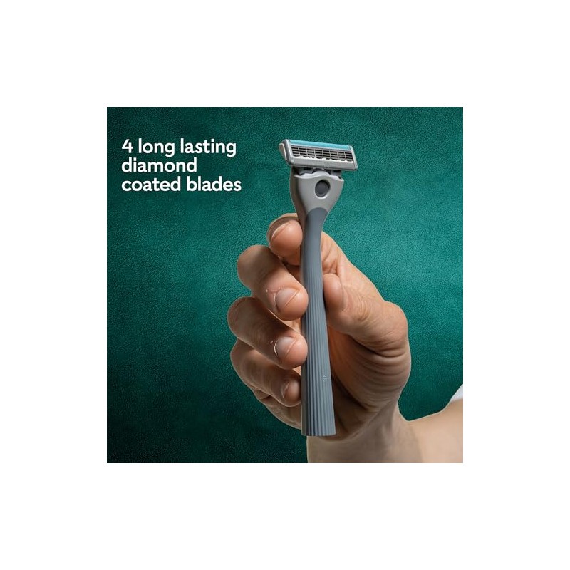 Wilkinson Sword Quattro Men’s Razor Handle, 1 Blade Refill |