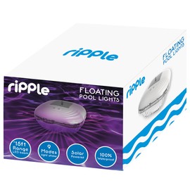 MAGIC TIME INTERNATIONAL LTD Ripple: Floating Pool Lights - Solar Powered - Water & Pool Visual Display Device, Color Changing LED, 9 Modes, Underwater Show, Waterproof Accessory