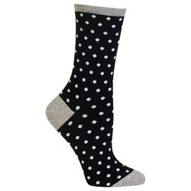 Hot Sox womens Classic Patterns Novelty Fashion Casual Socks Hosiery, Small Polka Dots (Black), 4 10 US