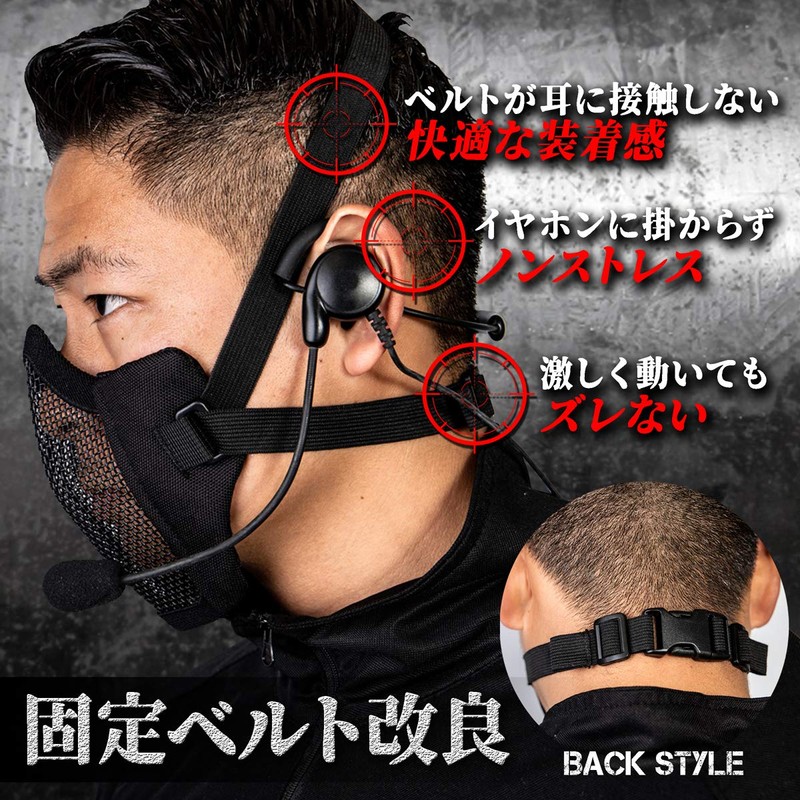 Ukiuki Wakuwaku Shop Mesh Face Mask, Fixed Band, Face Guard,