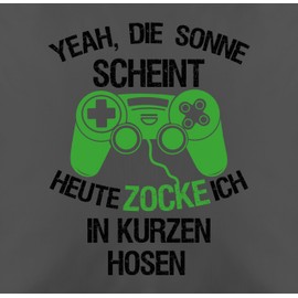 Shirtracer Decorative Hobby Cushion 50 x 50 cm Heute zocke ich in Shorts Green 50 x 50 cm Grey Gamer Gift