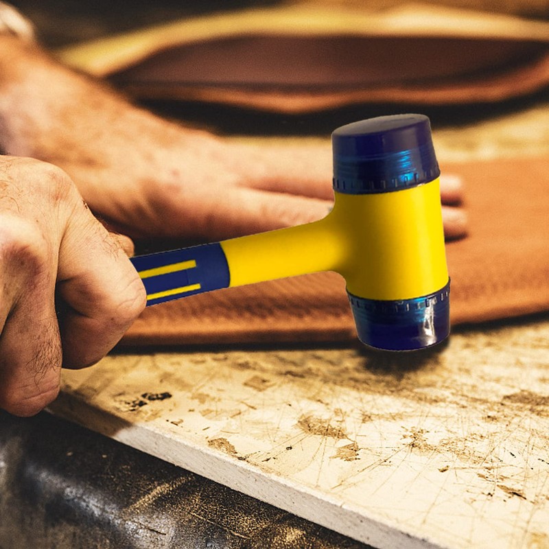 KAIHAOWIN Ø30mm ゴムハンマー プラスチックハンマー コンビネーションハンマー 2WAYハンマー 滑り止め パイプ柄 修復 工具