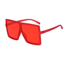 CHAUOO Ultralight Square Oversized Sunglasses Classic Fashion Style 100% UV Protection for Women Men, Red, oversized