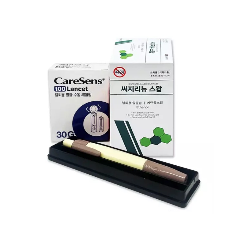 CareSense 사혈기 + 케어센스 란셋 30G + 삼현써지리뉴 스왑 100매