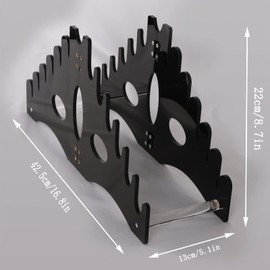 HHUXIUE Holds 12 Pocket Knife Display Case - Acrylic Tabletop Stand for Storage (Black)