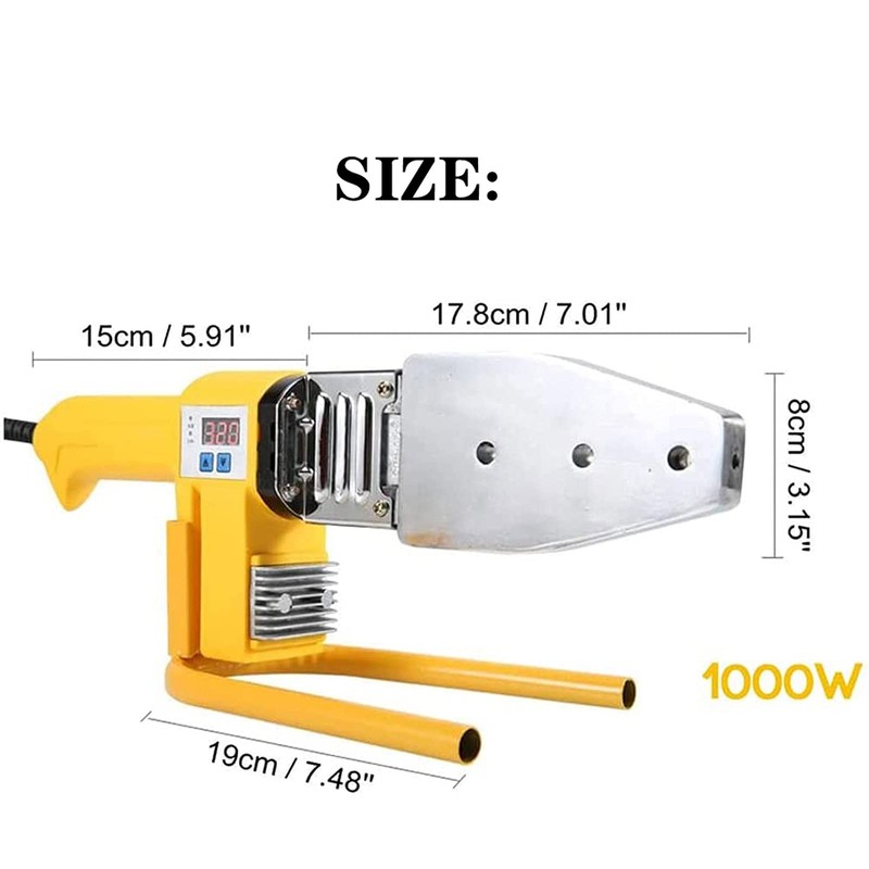 Plastic pipe welding tool，Plastic welder kit Contains welding heads of