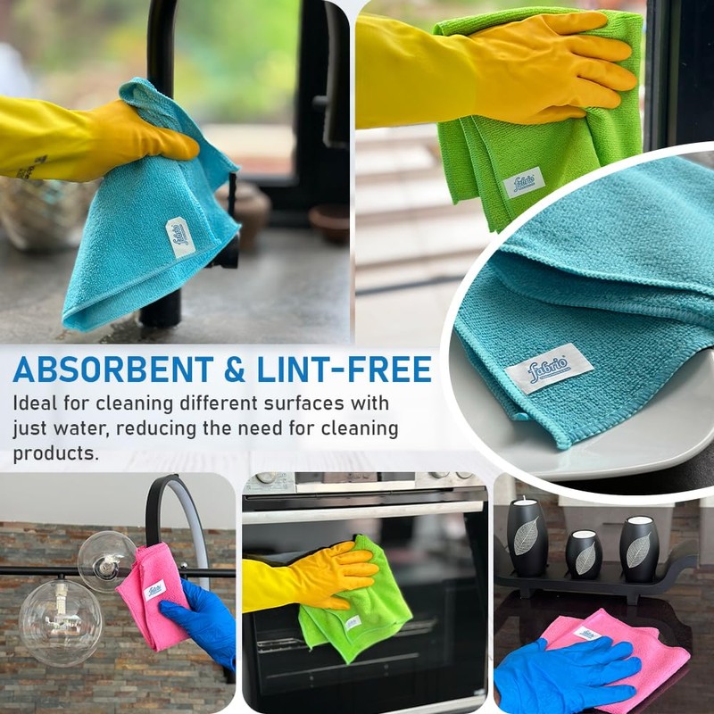 FABRIO Microfibre Cleaning Cloth - Assorted - 30cm x 30cm