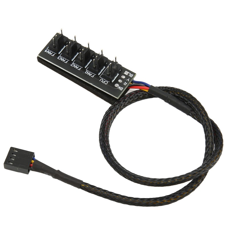 2Pcs PWM Fan Hub 5 Way 4Pin 13.8in Cable Length