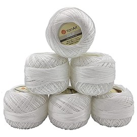 YarnArt Tulip 6 x 50 g Package Silk Yarn Microfibre, Satin Yarn Shiny Colours Available (White 401)