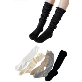 Lampo Summer Thin Loose Socks, Women's Socks, Set of 3, 5 Pairs Set, Plain, Socks, No Stuffy, Spring, Summer, Autumn, Cotton, Cute, Colorful Socks, Women's Socks, Crew Socks, Stylish, Socks, Indoor