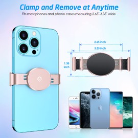 WixGear Metal Phone Clamp for Magnetic Car Mount [Clip and Remove at Anytime] Metal Phone Clip for All Magnet Car Holder Cell Phone Magnetic Plate