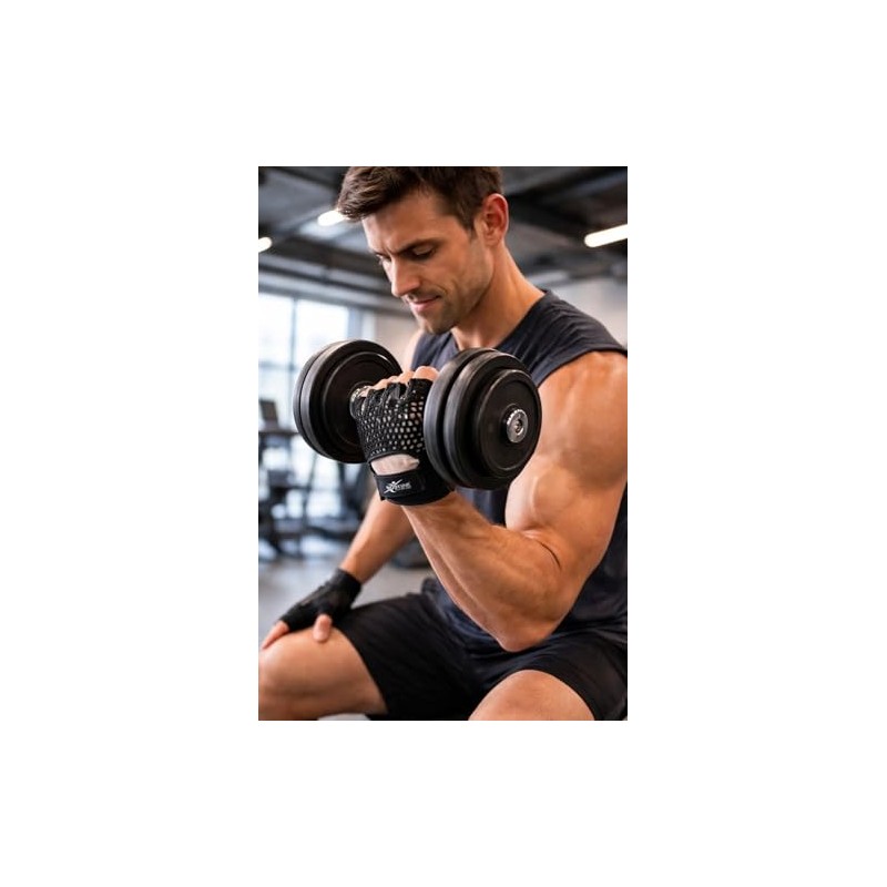 Bodyline Powerlifting Mesh Glove with Leather Palm (Empty)